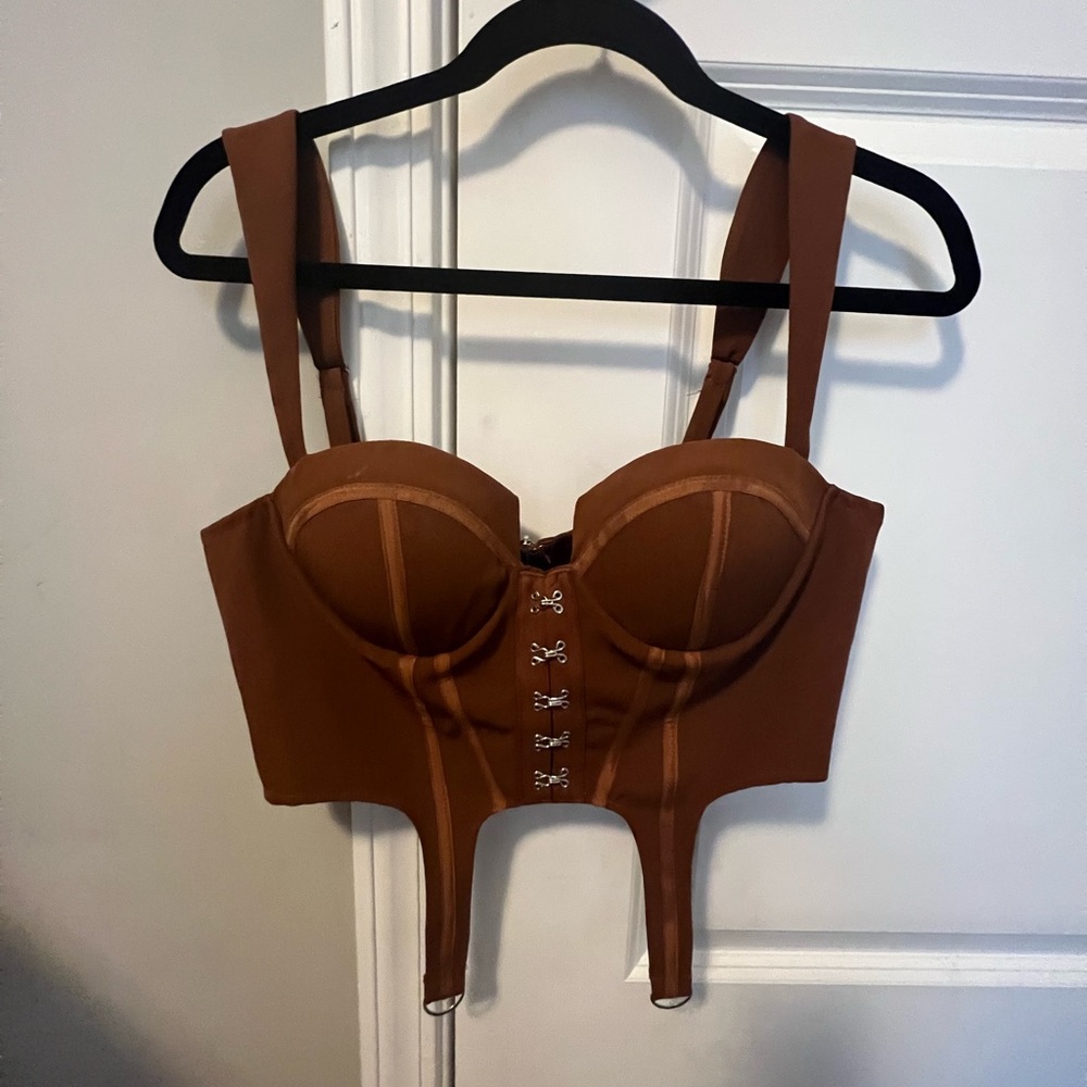 Brown corset top, never worn, size M